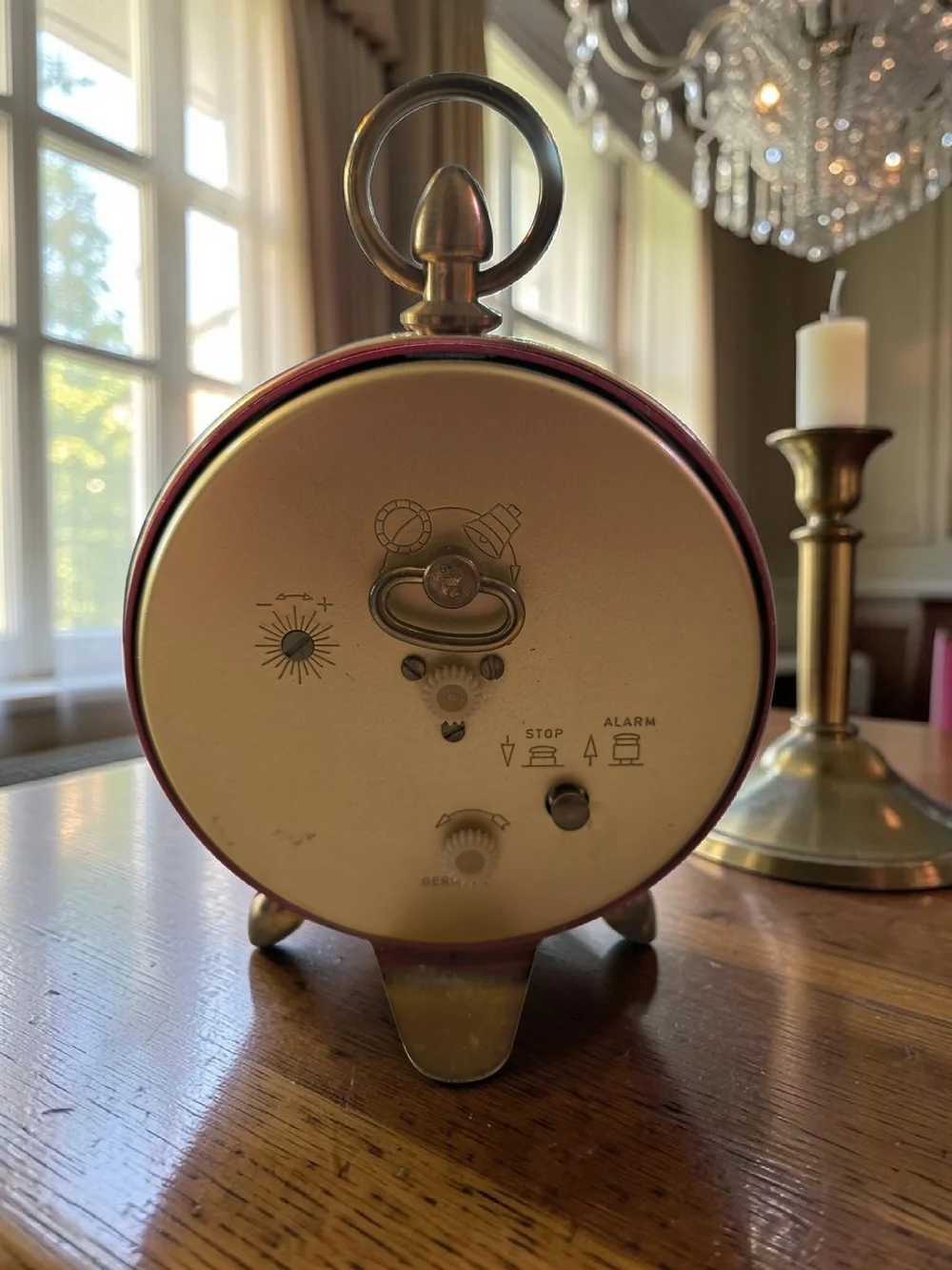 Vintage Elgin Germany Mother of Pearl Alarm Clock Working | Hollywood Regency